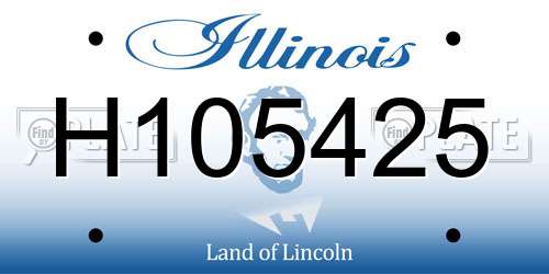 H105425 Illinois License Plate