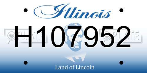 H107952 Illinois License Plate