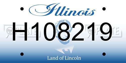 H108219 Illinois License Plate