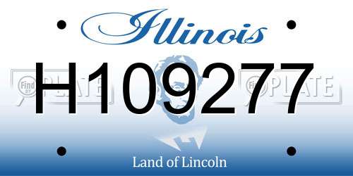 H109277 Illinois License Plate