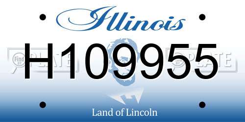 H109955 Illinois License Plate