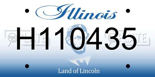 H110435 Illinois License Plate