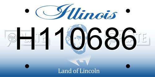 H110686 Illinois License Plate