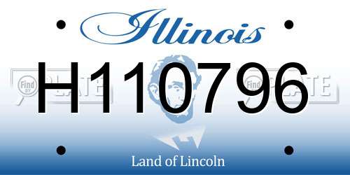 H110796 Illinois License Plate