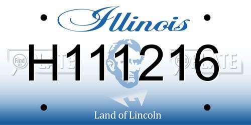 H111216 Illinois License Plate