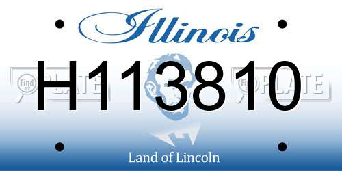H113810 Illinois License Plate