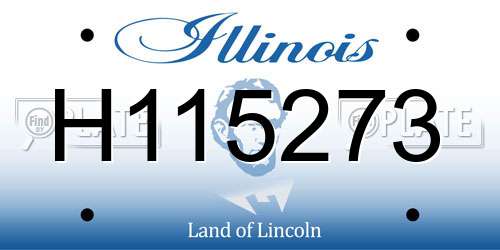 H115273 Illinois License Plate