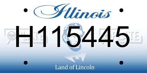 H115445 Illinois License Plate