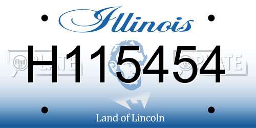 H115454 Illinois License Plate