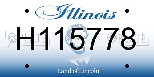H115778 Illinois License Plate