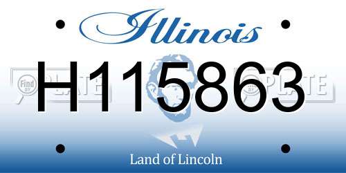 H115863 Illinois License Plate