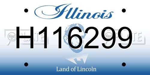 H116299 Illinois License Plate