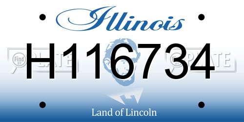 H116734 Illinois License Plate