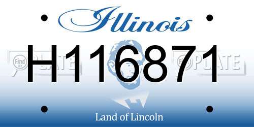 H116871 Illinois License Plate