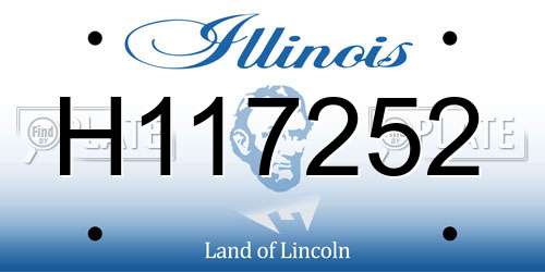 H117252 Illinois License Plate