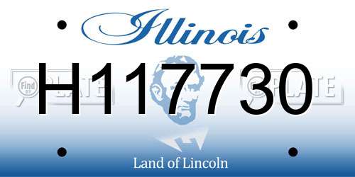 H117730 Illinois License Plate