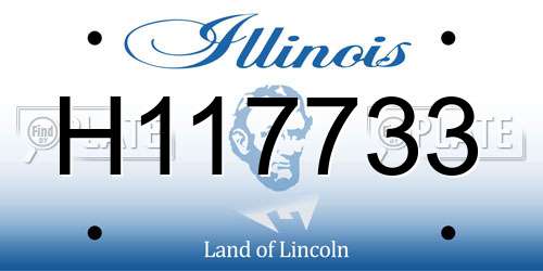 H117733 Illinois License Plate