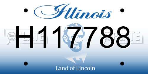 H117788 Illinois License Plate