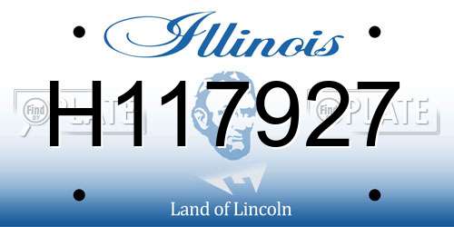 H117927 Illinois License Plate