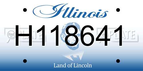 H118641 Illinois License Plate