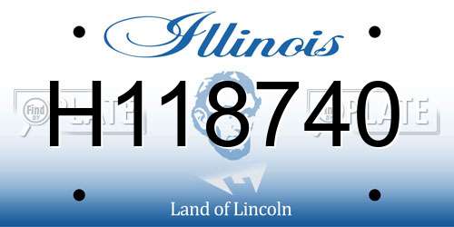 H118740 Illinois License Plate
