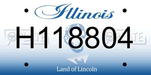 H118804 Illinois License Plate
