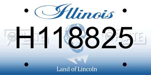 H118825 Illinois License Plate