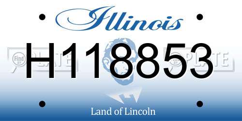 H118853 Illinois License Plate