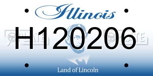 H120206 Illinois License Plate
