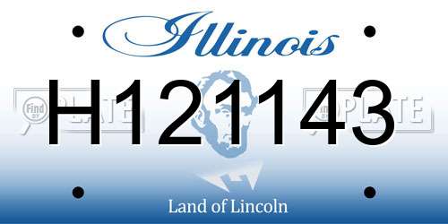 H121143 Illinois License Plate