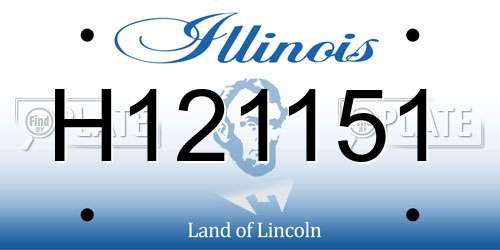 H121151 Illinois License Plate
