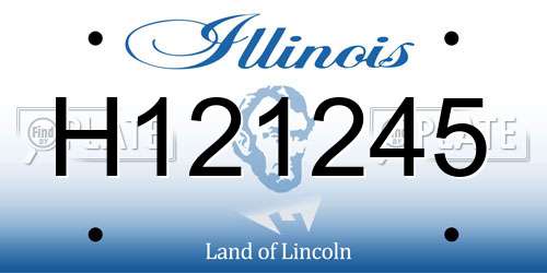H121245 Illinois License Plate