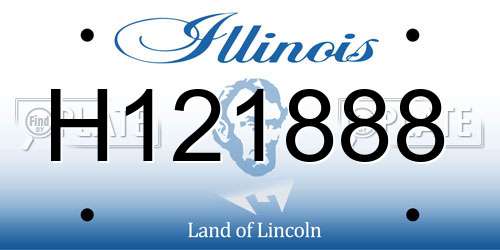 H121888 Illinois License Plate