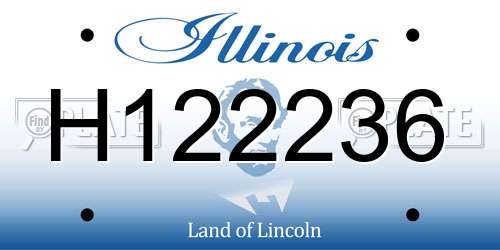 H122236 Illinois License Plate