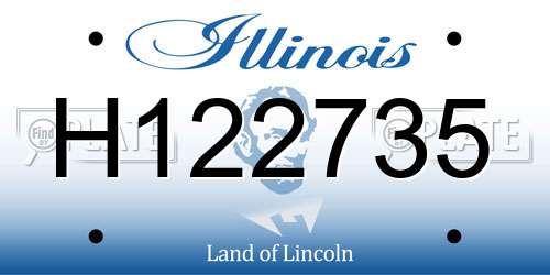 H122735 Illinois License Plate