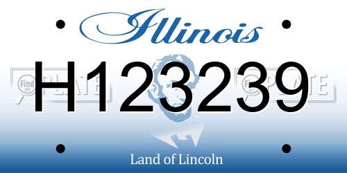 H123239 Illinois License Plate