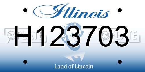 H123703 Illinois License Plate