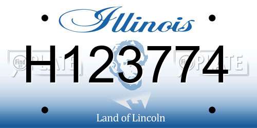 H123774 Illinois License Plate
