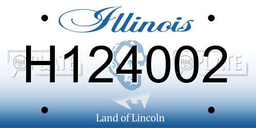 H124002 Illinois License Plate