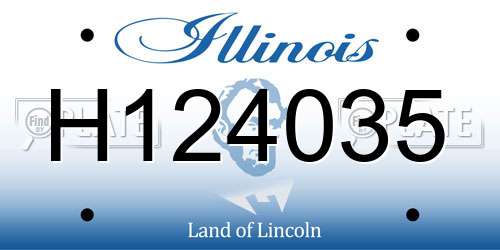 H124035 Illinois License Plate
