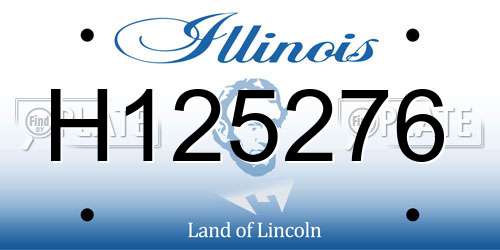 H125276 Illinois License Plate