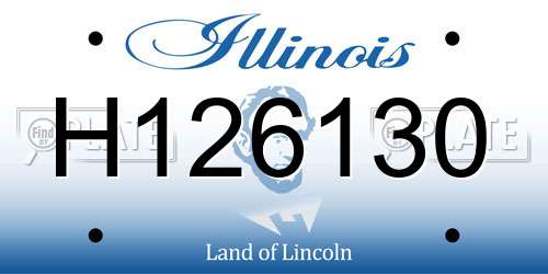 H126130 Illinois License Plate