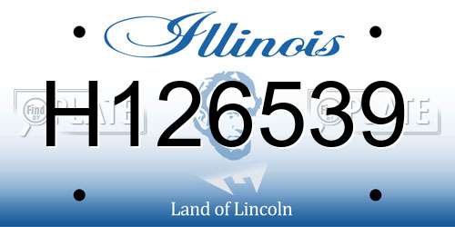 H126539 Illinois License Plate
