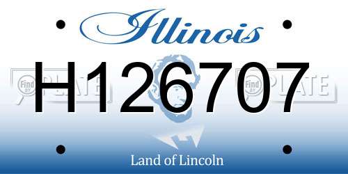 H126707 Illinois License Plate