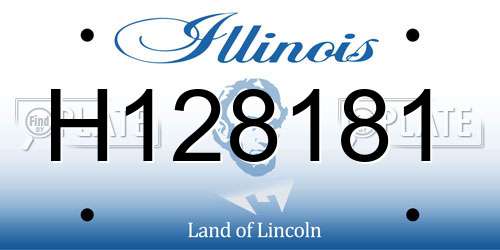 H128181 Illinois License Plate