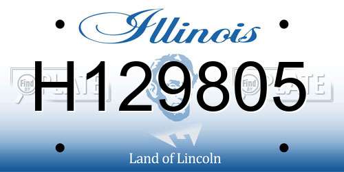 H129805 Illinois License Plate