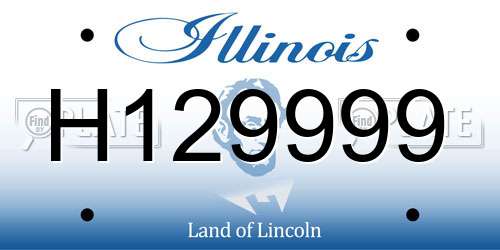 H129999 Illinois License Plate