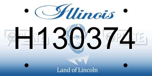 H130374 Illinois License Plate