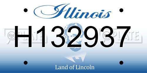 H132937 Illinois License Plate