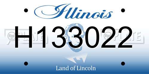 H133022 Illinois License Plate
